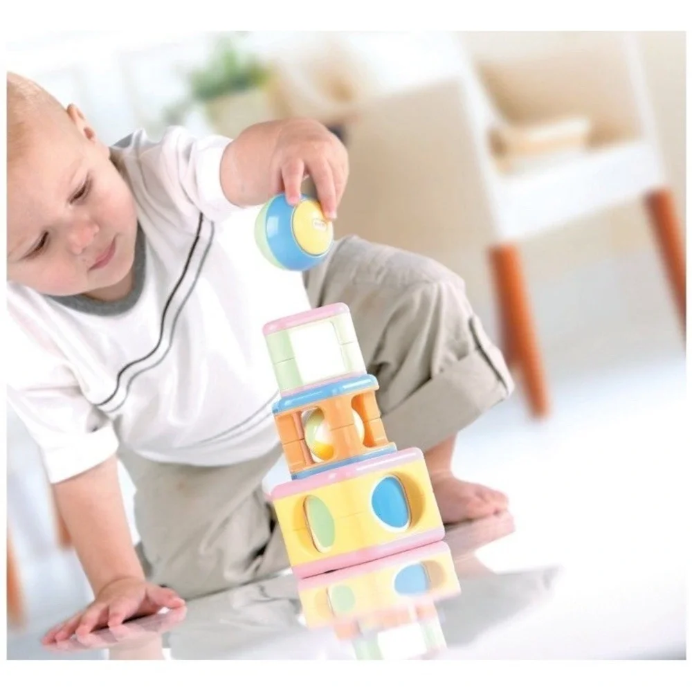 TOLO PASTEL STACKABLE BABY‎ BLOCKS SET TOYS TODDLERS BALL MOTOR SKILLS NEW